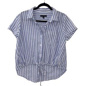 Banana Republic Striped Blue & white Button-Up Women's Top sz Medium